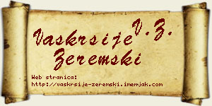 Vaskrsije Zeremski vizit kartica